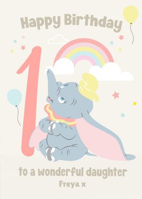 Cute Disney Dumbo To a Wonderful Daughter Birthday Card