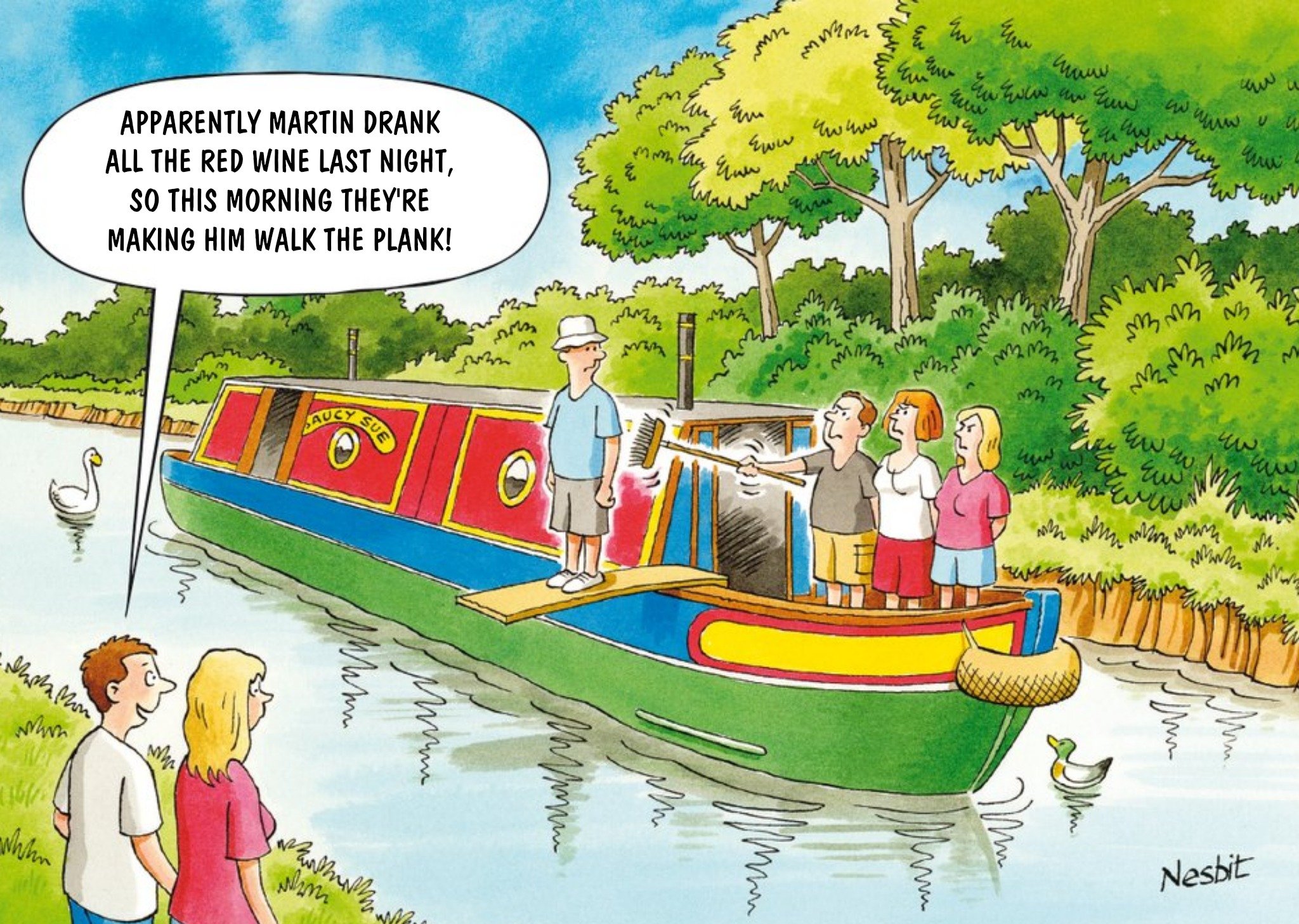 Ling Design Funny Side Of Life Canal Boat Card Ecard