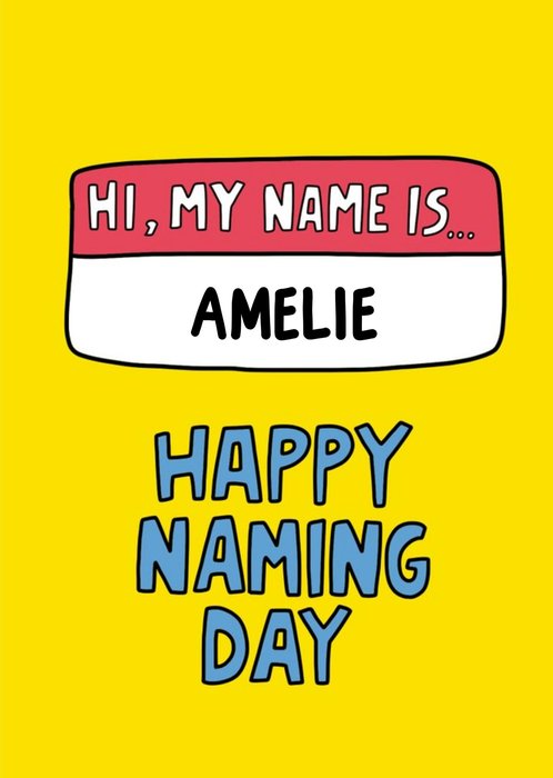 Angela Chick Christening Naming Day Cute Modern Card