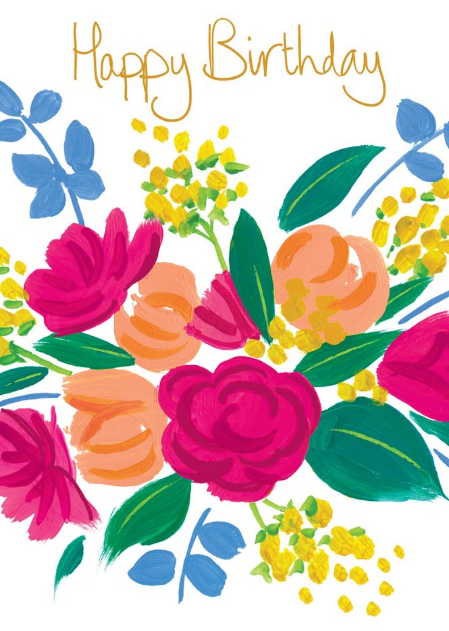 Illustration Of Colourful Flowers Birthday Card Ecard