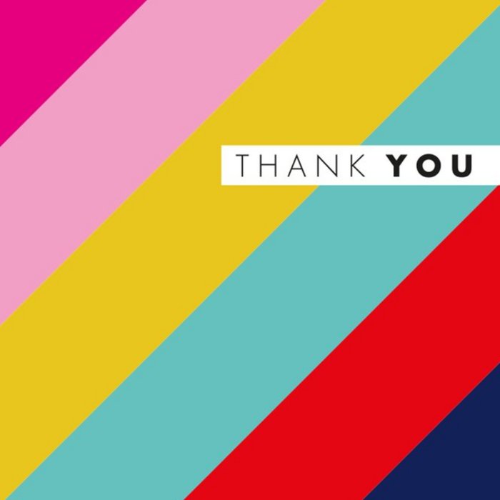 Modern Abstract Coloured Stripes Thank You Card