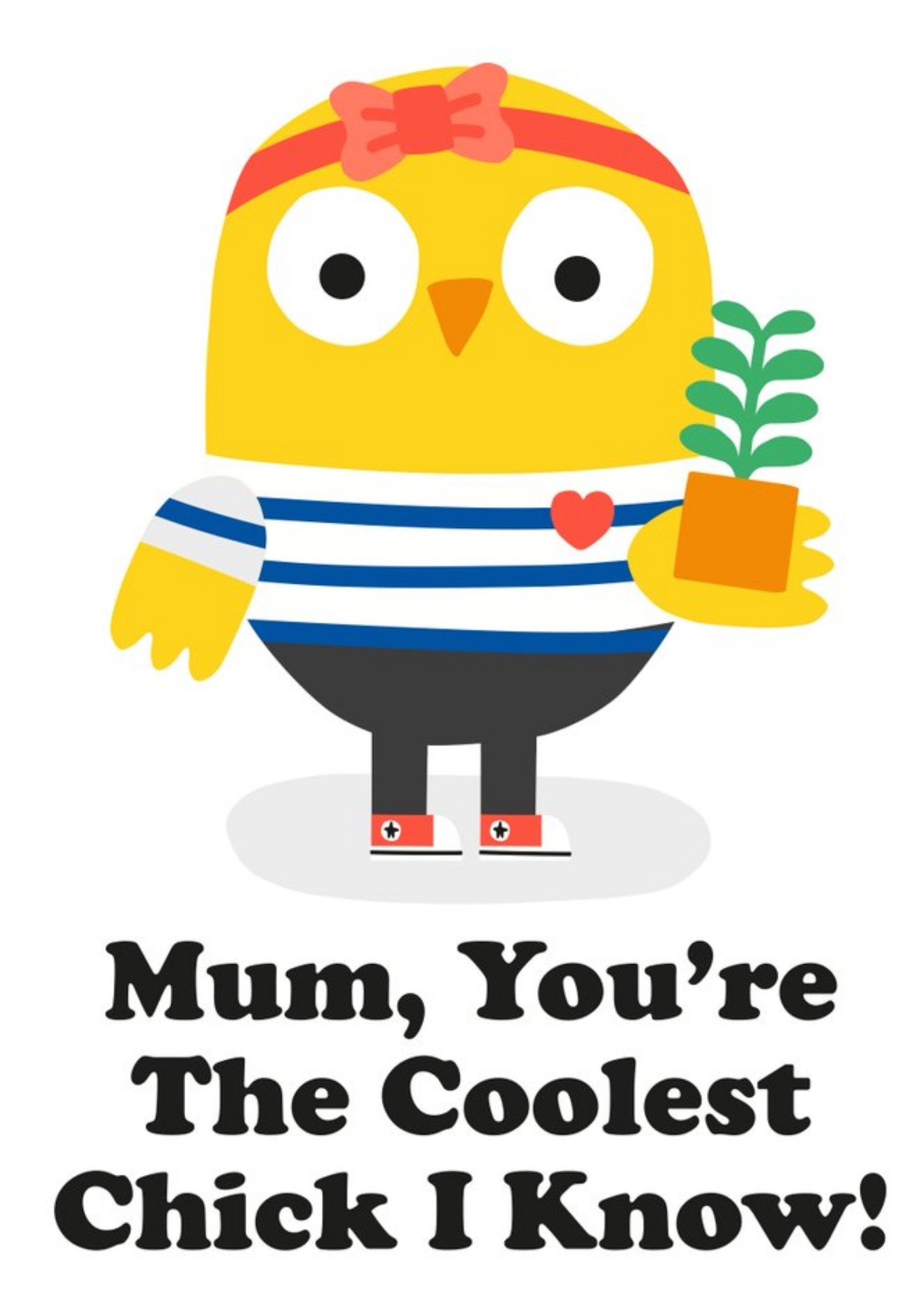 Illustration Of A Cute Chick You're The Coolest Chick I Know Funny Pun Card Ecard