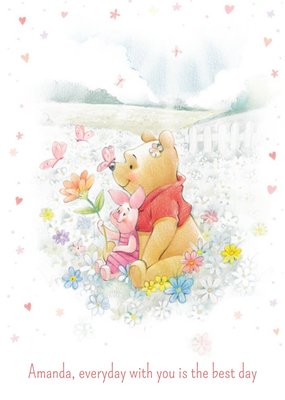 Disney Winnie The Pooh And Piglet Best Day Personalised Happy Birthday Card