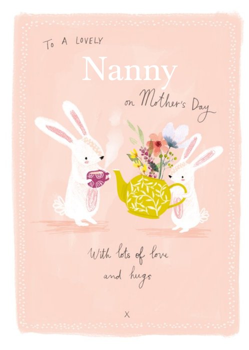 Cute Bunny To A Lovely Nanny Mother's Day Card
