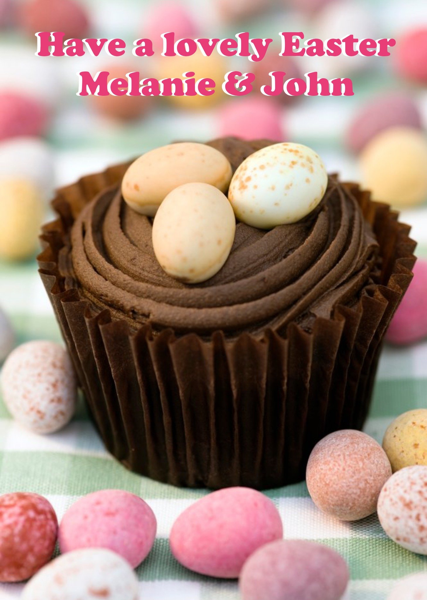 Moonpig Chocolate Easter Eggs Personalised Happy Easter Card Ecard