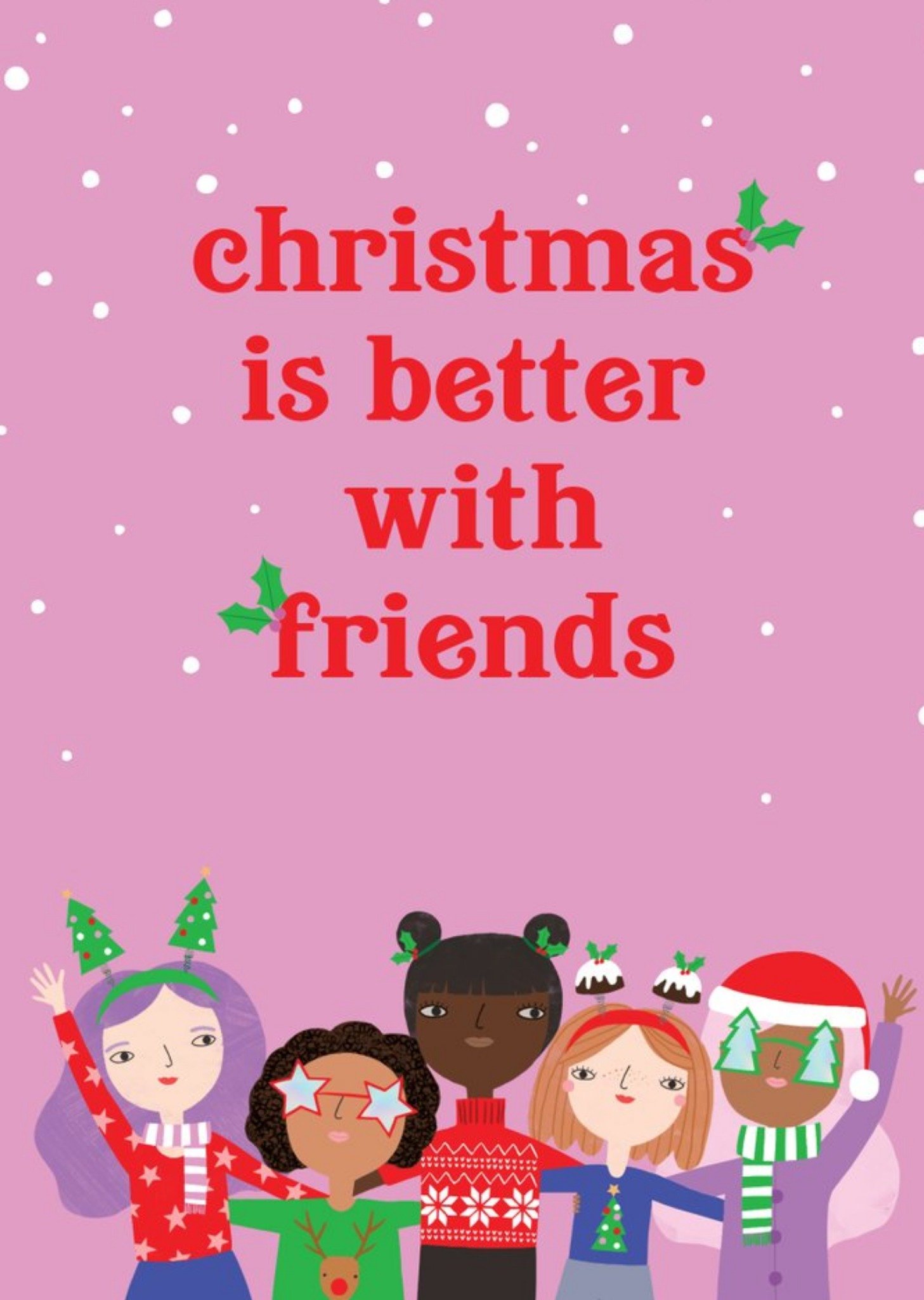Moonpig Paperlink Choose Joy Character Friends Christmas Card Ecard