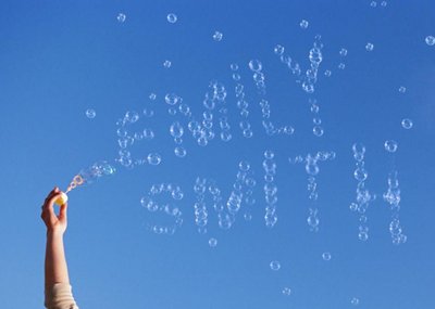 Personalised Text Bubbles Up In The Sky Card