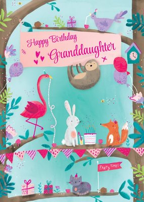 Cute Illustrated Animal Tea Party Granddaughter Birthday Card From Paperlink