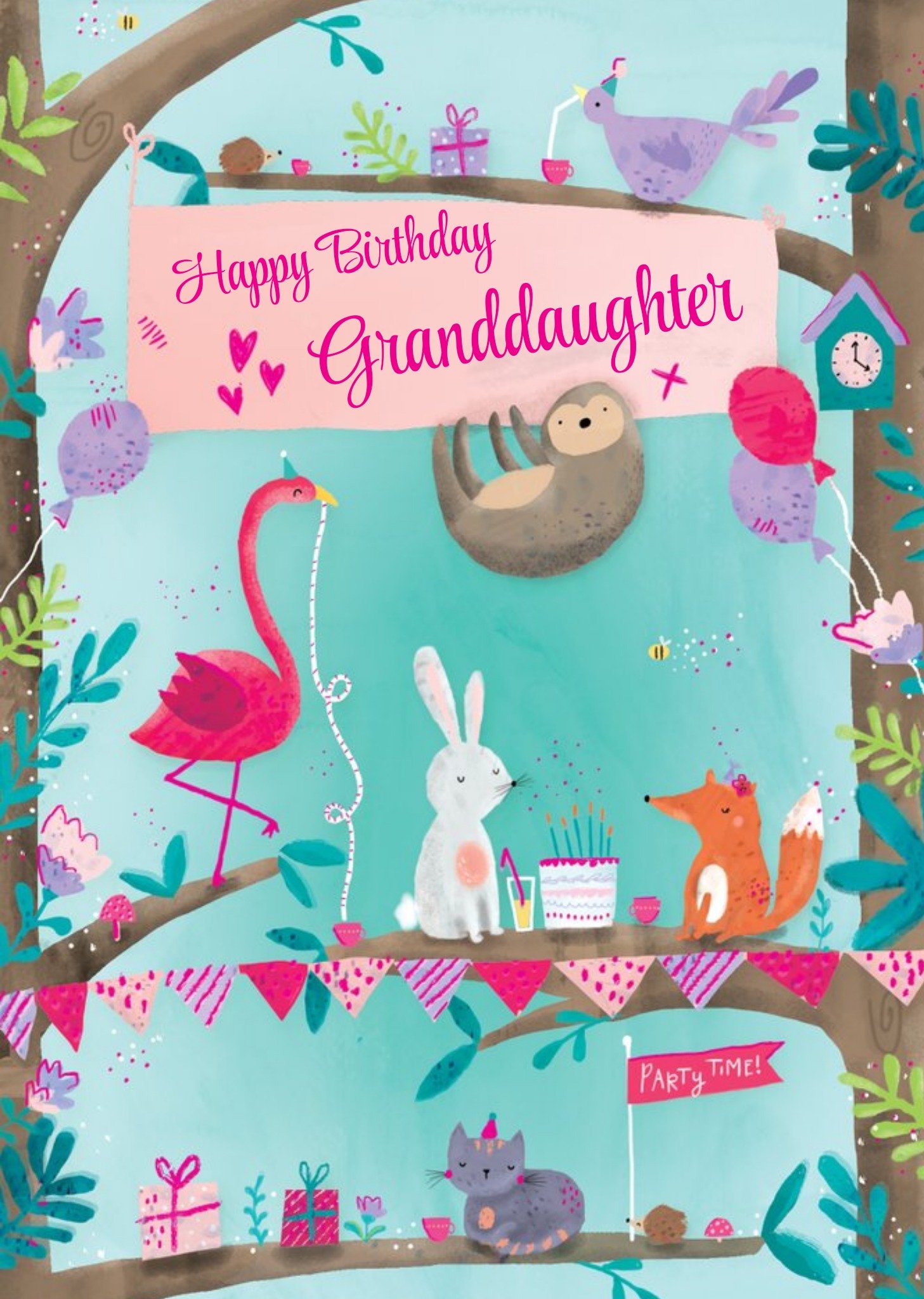 Moonpig Cute Illustrated Animal Tea Party Granddaughter Birthday Card From Paperlink Ecard