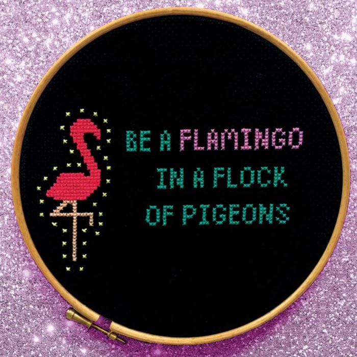 Be A Flamingo In A Flock Of Pigeons Personalised Greetings Card