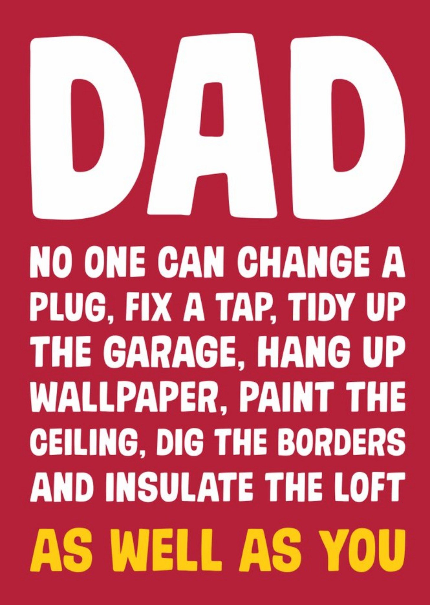 Moonpig Dean Morris Dad Mr Fix It Father's Day Card, Large