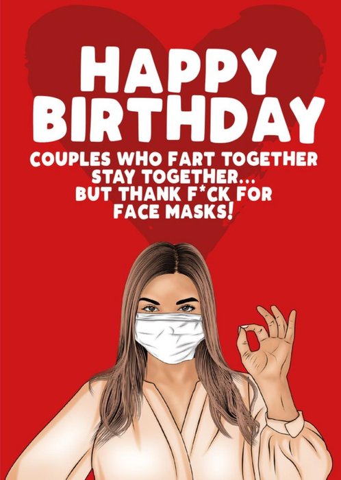 Covid19  Couples Who Fart Together Stay Together Happy Birthday Card