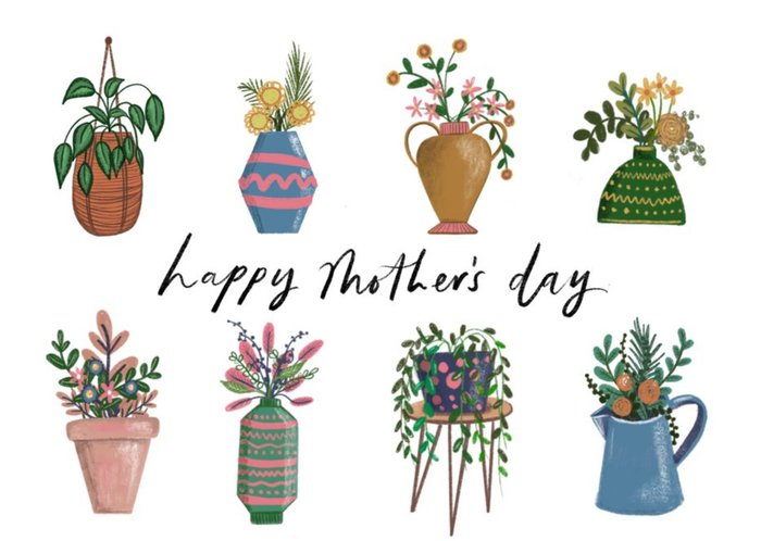Happy Mothers Day Plants House Plants Floral Mothers Day Card