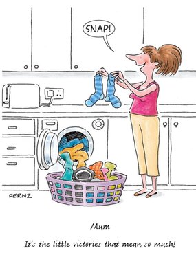 Mother's Day Card - Funny Card - Little Victories - Laundry - Matching Socks