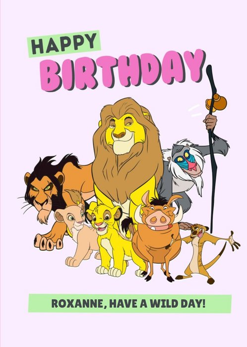 Wild day Disney Lion King Characters Happy Birthday card