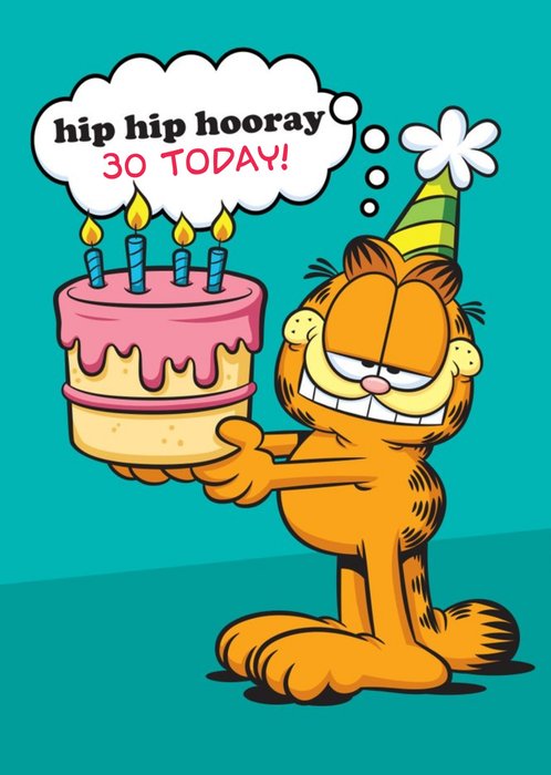 Garfield Hip Hip Hooray 30th Birthday Card