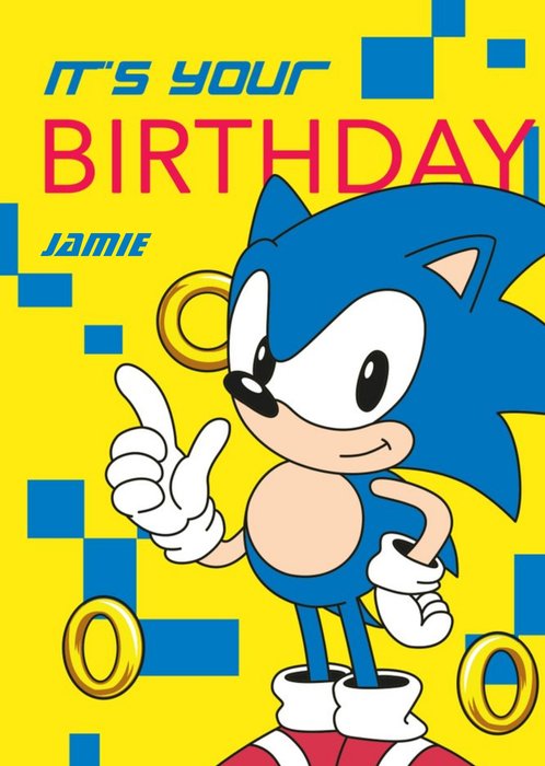 Sega Sonic Its Your Birthday Card