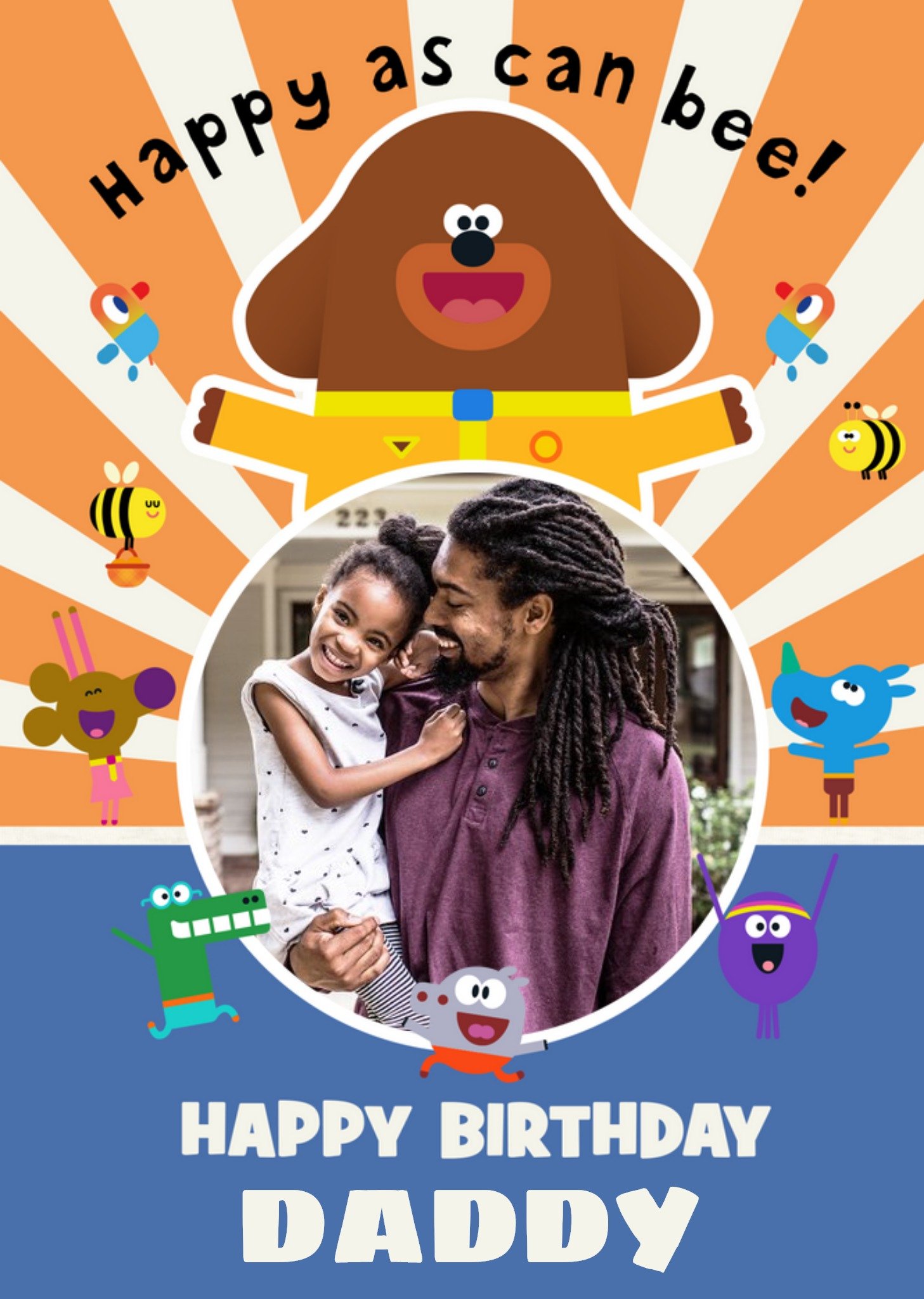 Hey Duggee Happy As Can Be Daddy Photo Upload Birthday Card, Large