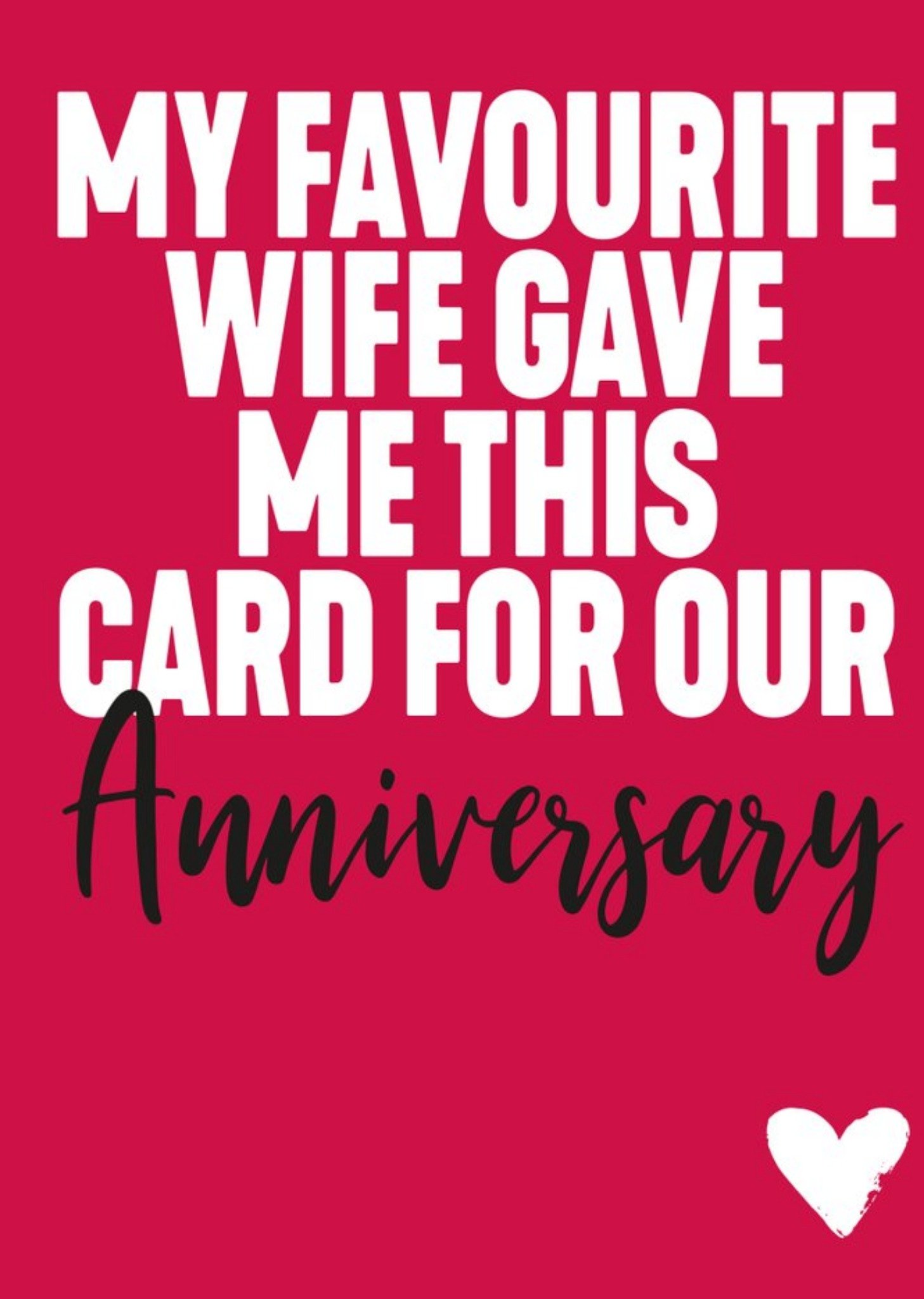 Filthy Sentiments Funny Typographic My Favourite Wife Gave Me This Card For Our Anniversary