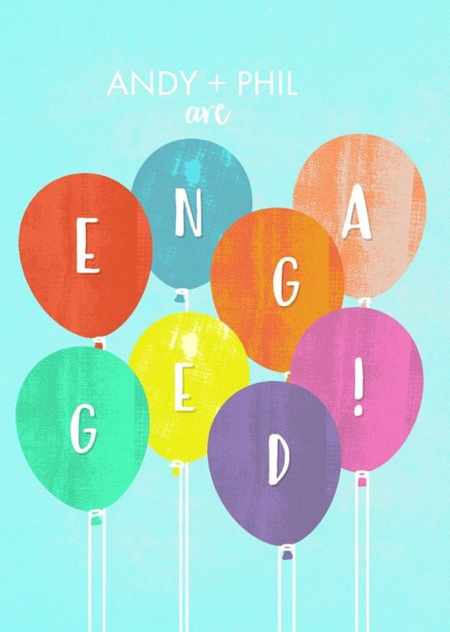 Colourful Balloons Engagement Party Invitation