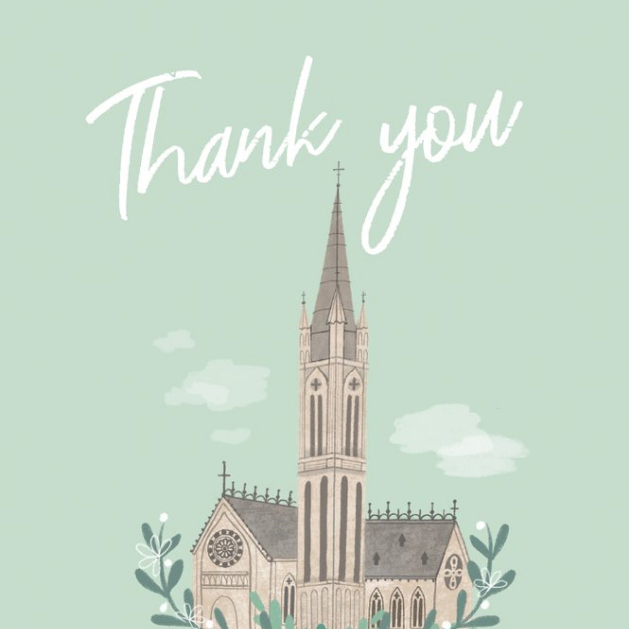 Millicent Venton Church Floral Thank You Card