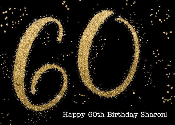 Metallic Gold Lettering 60th Birthday Card | Moonpig