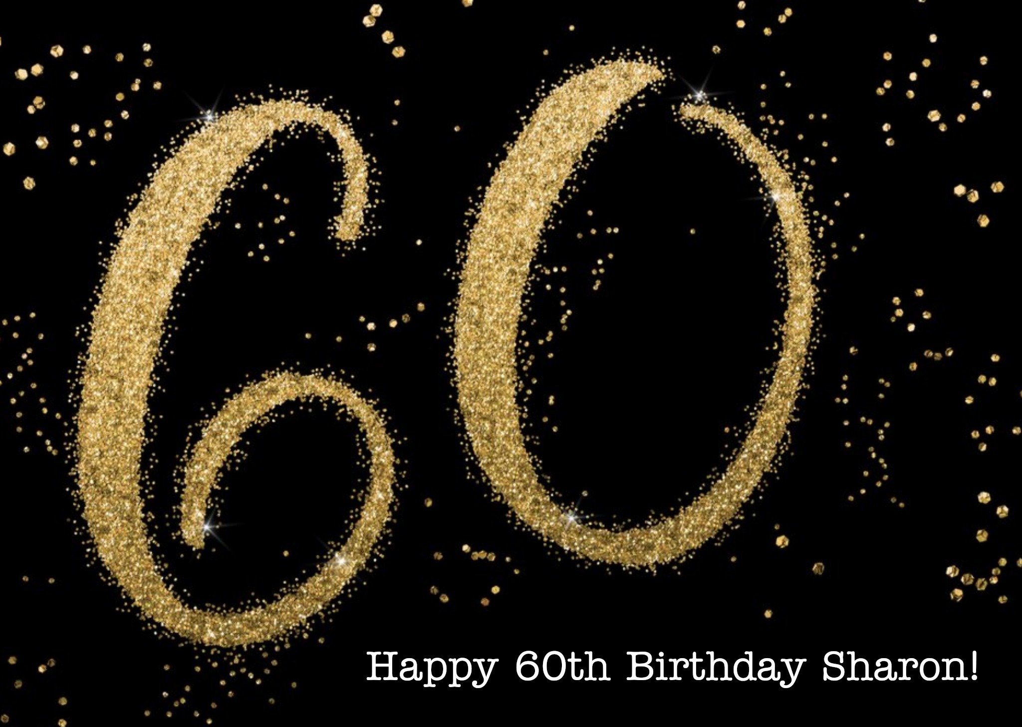 Metallic Gold Lettering 60th Birthday Card Ecard