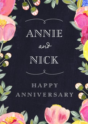 Happy Anniversary - Anniversary Card - Floral