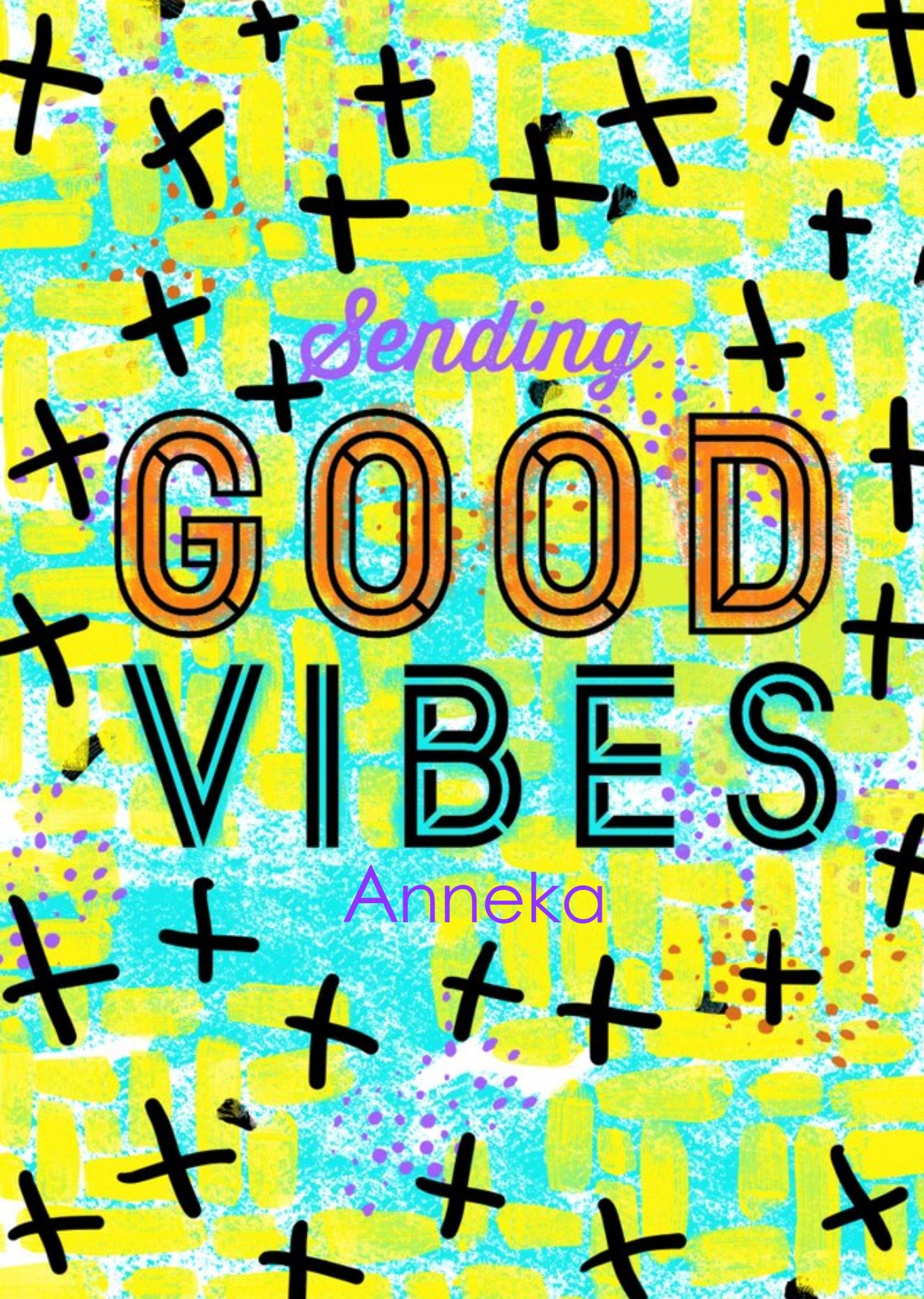 Sending Good Vibes Personalised Greetings Card Ecard