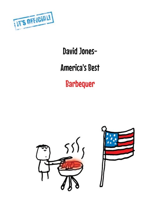 It's Official America's Best Barbequer Personalised Birthday Card