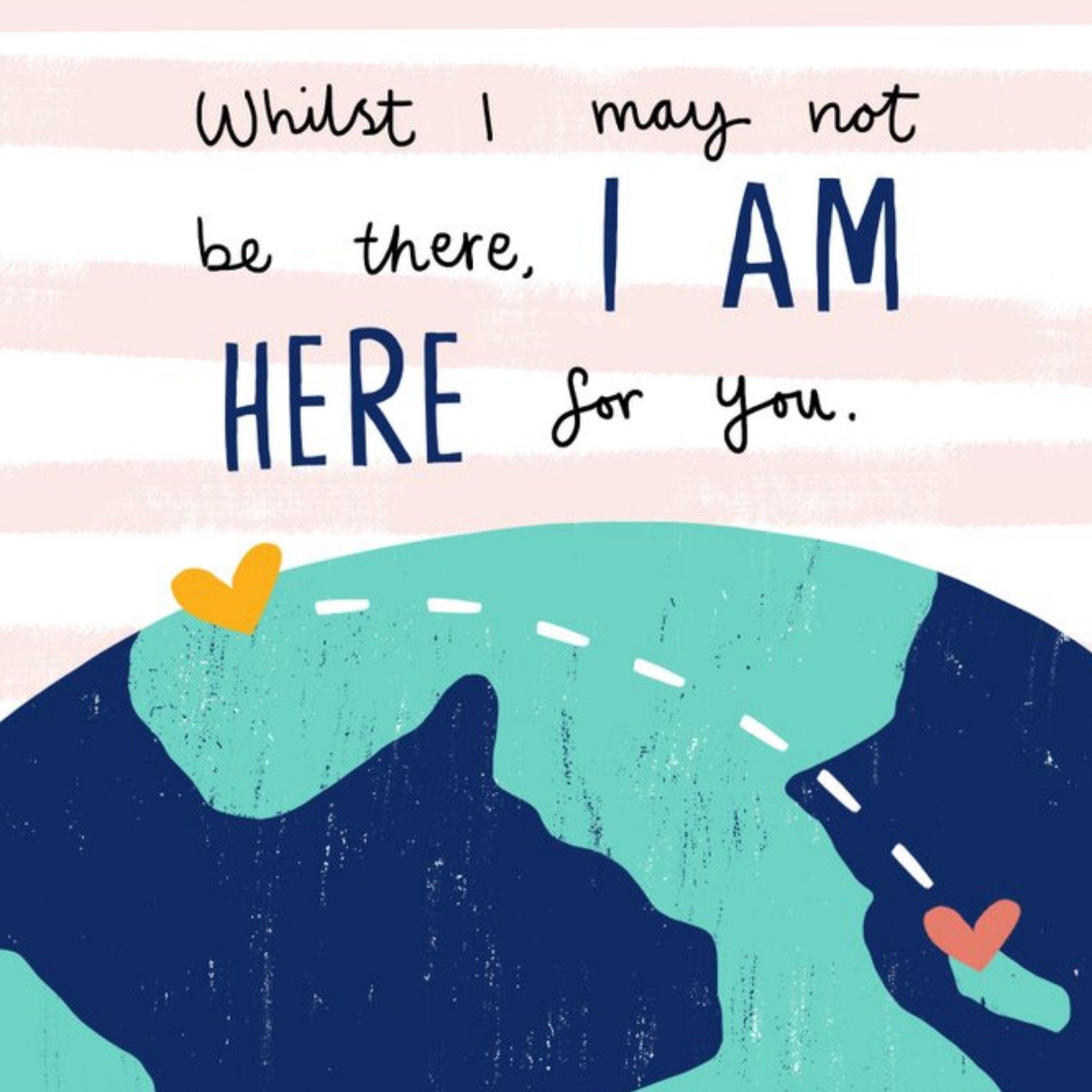 Moonpig Across The Miles I Am Here For You Empathy Card, Square
