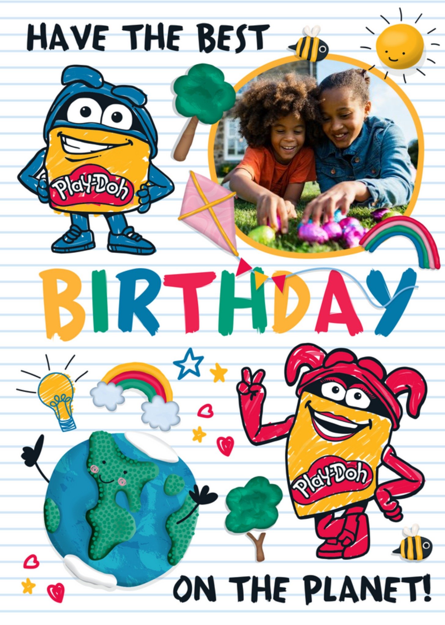 Moonpig Play Doh Best Birthday On The Planet Photo Upload Card By Hasbro, Large