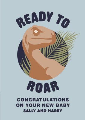 Jurassic Park Ready To Roar New baby Congratulations Card