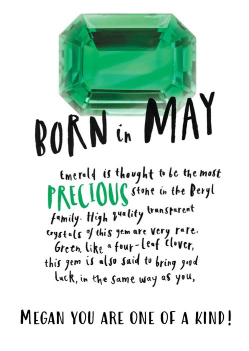 Born In May Personalised Birthday Card