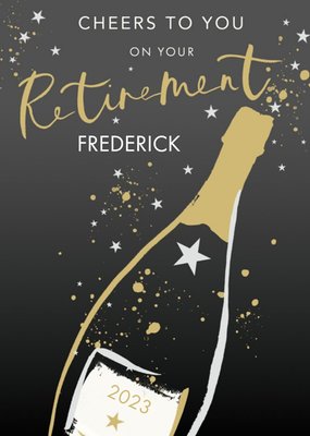 Illustration Of A Bottle Of Wine On Your Retirement Card