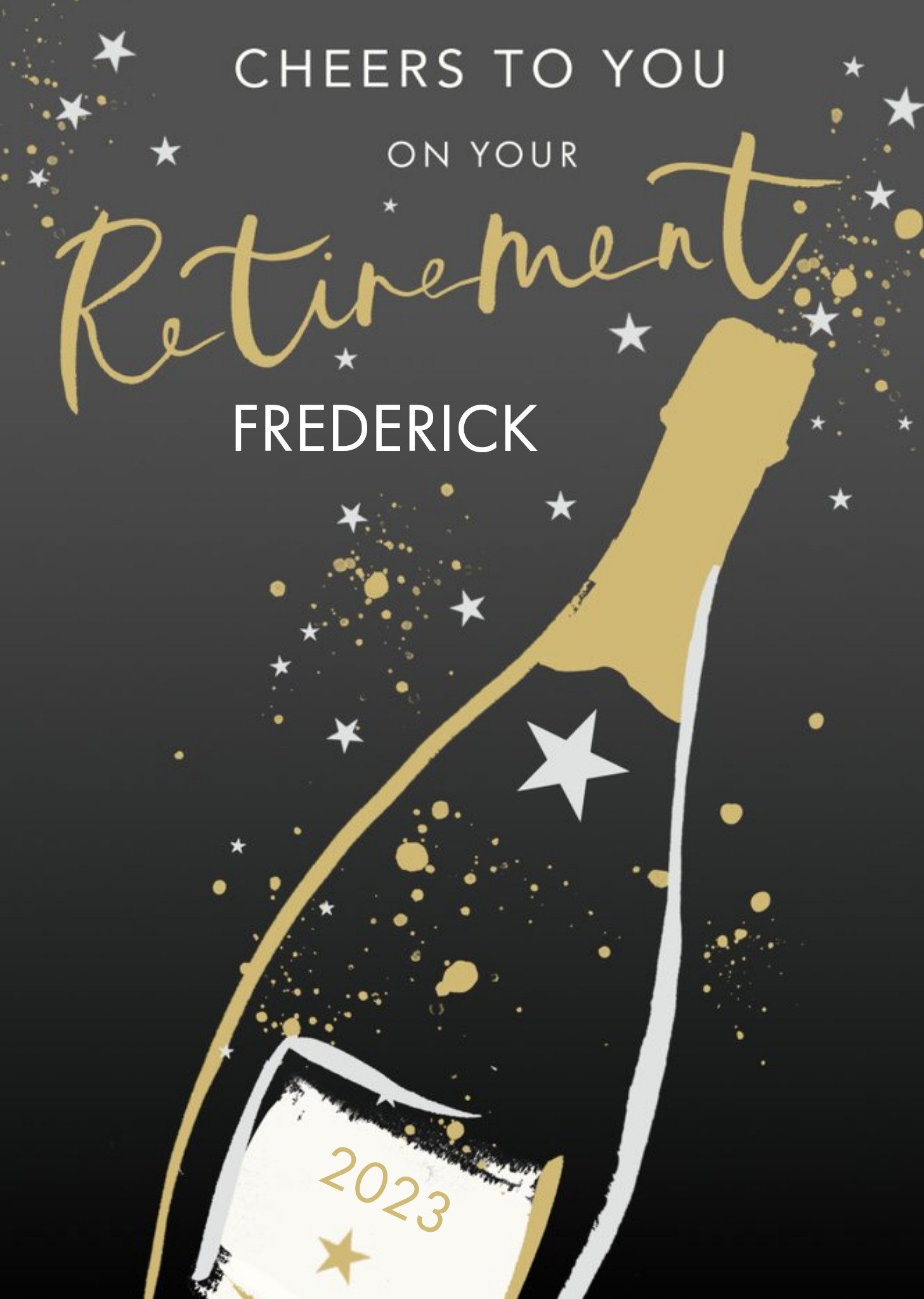 Illustration Of A Bottle Of Wine On Your Retirement Card Ecard