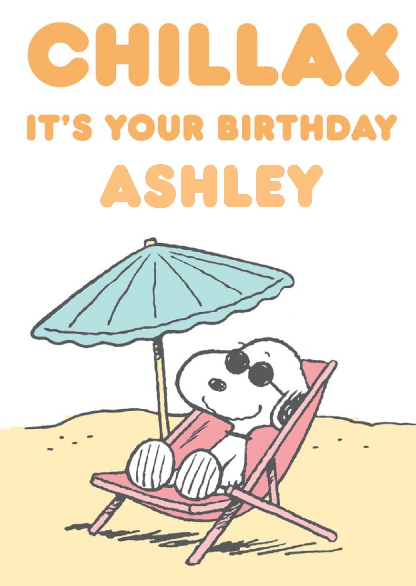 Moonpig Cute Peanuts Snoopy Chillax It's Your Birthday Card, Large
