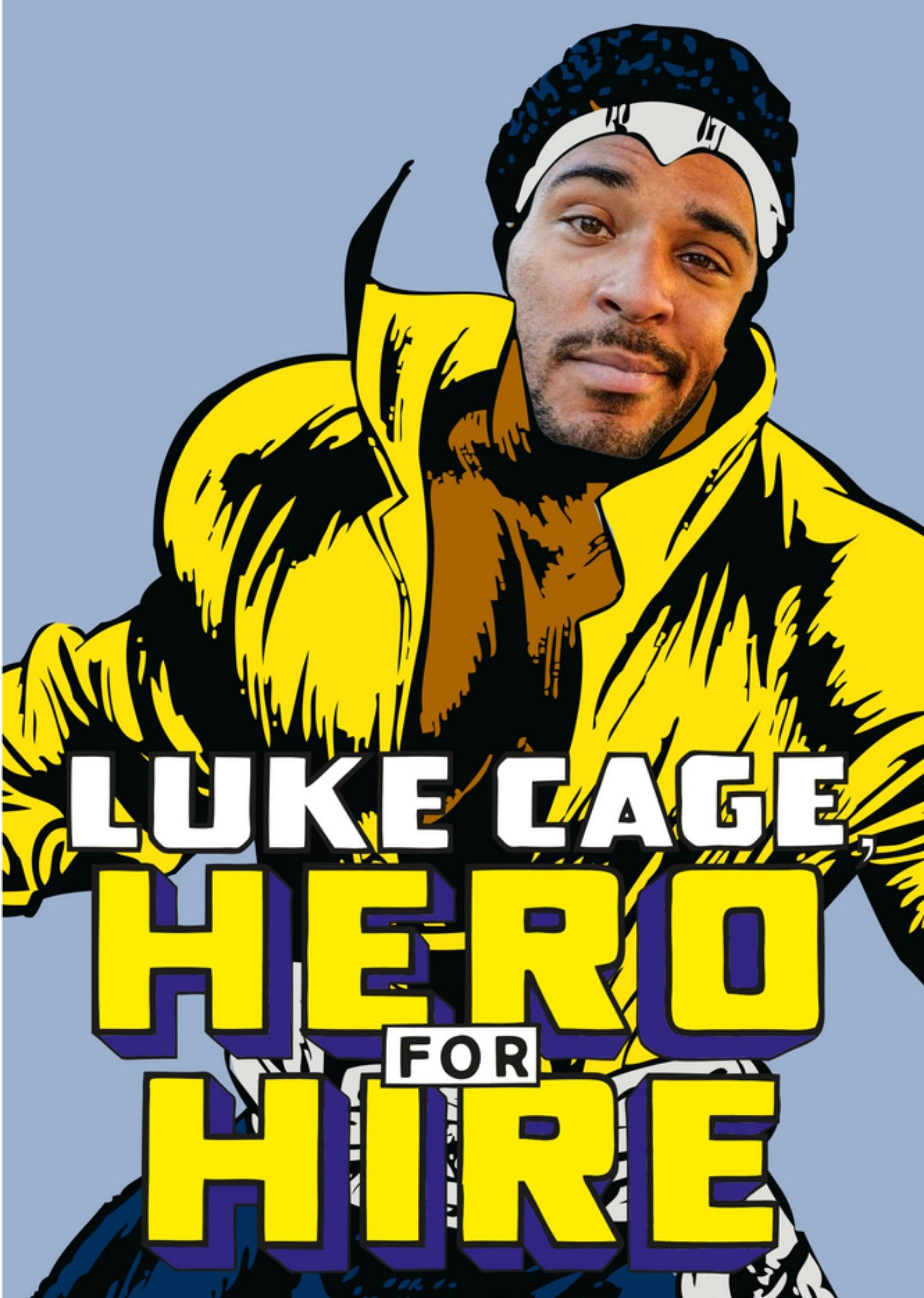 Marvel Luke Cage Hero For Hire Face Upload Card Ecard