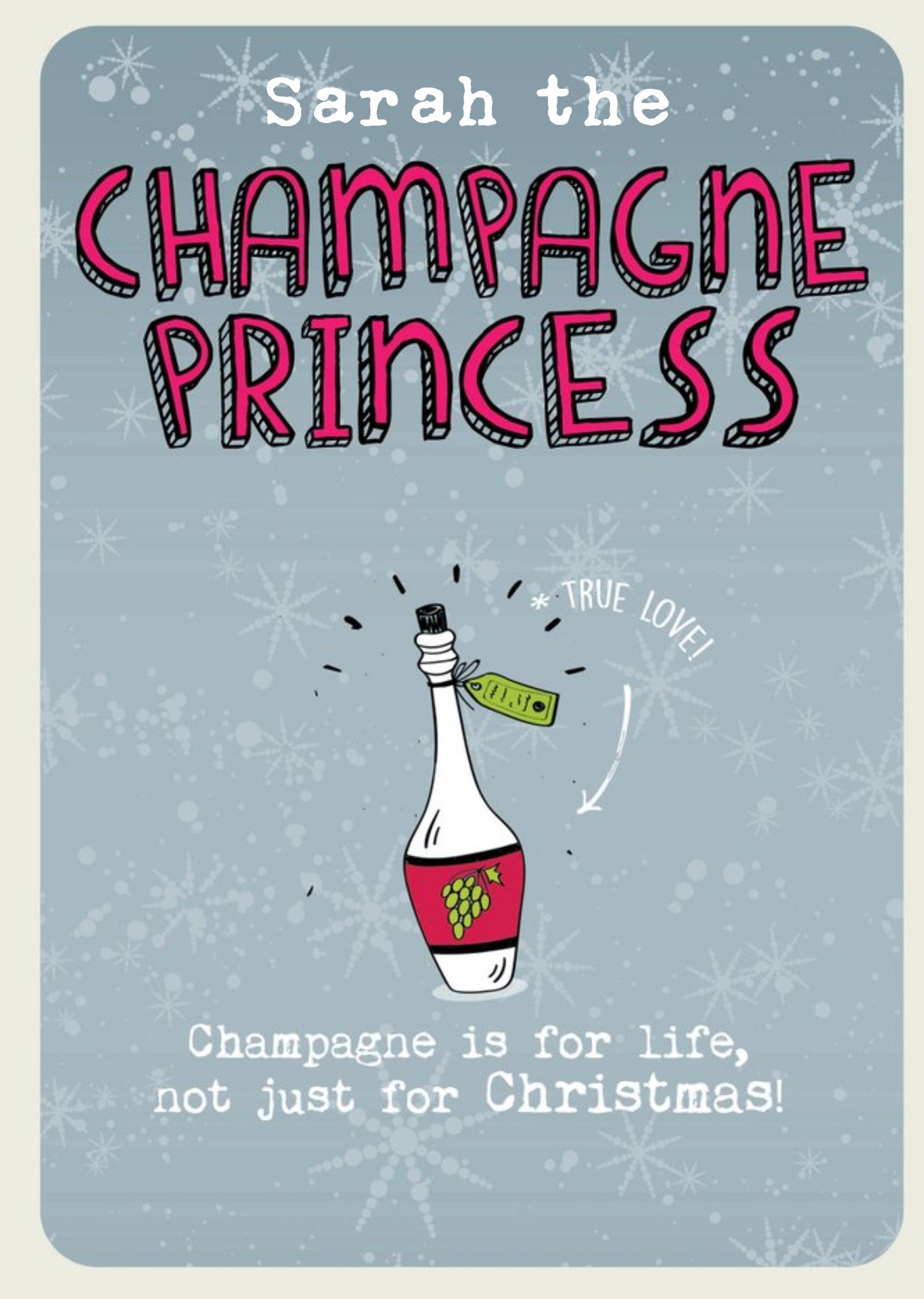 Champagne Princess Christmas Card Ecard