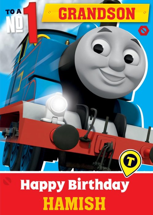 Thomas And Friends To A Number 1 Grandson Birthday Card