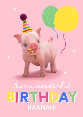 Moonpigs Party Pig Have A Wonderful Birthday Card
