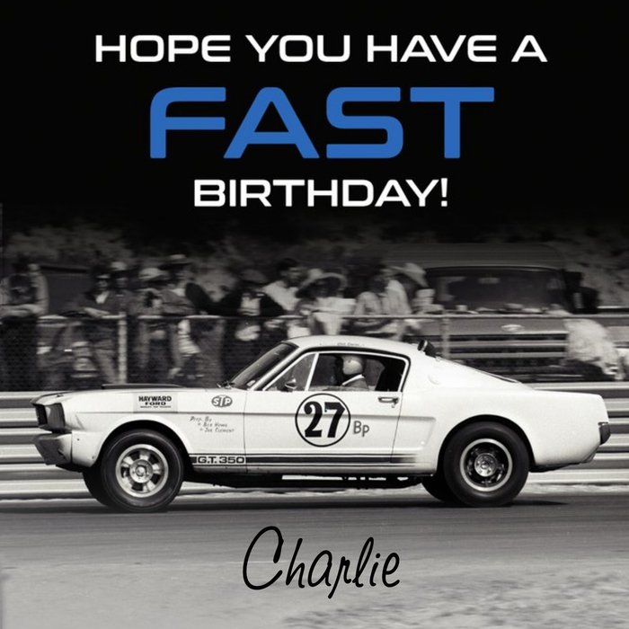 Retro Shelby Fast Birthday Card