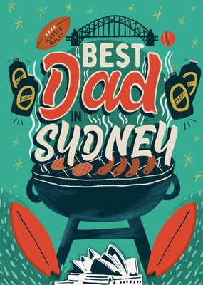 Best Dad In Sydney BBQ Illustrated Card