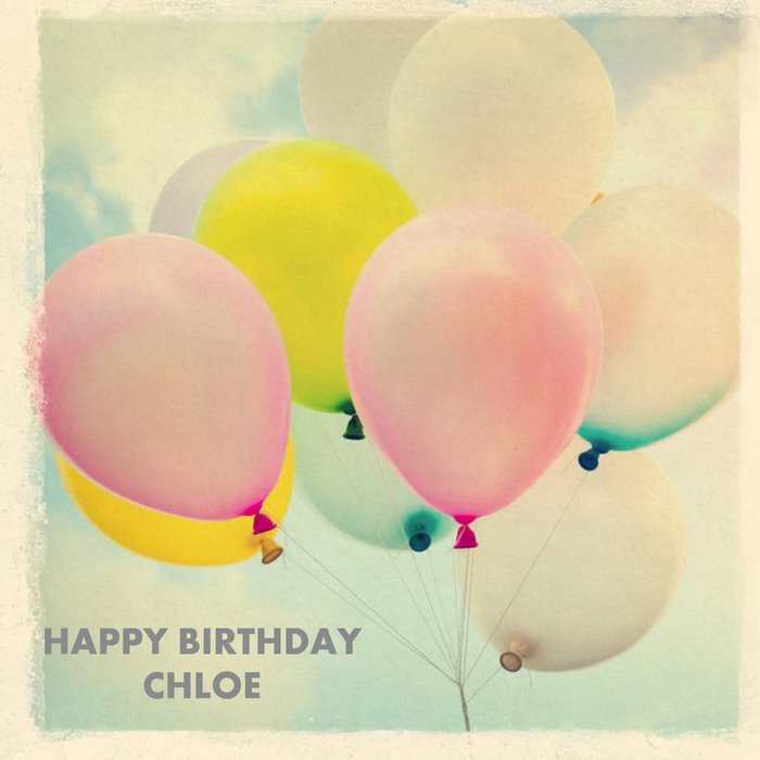 Balloons Floating Away Into The Sky Personalised Happy Birthday Card