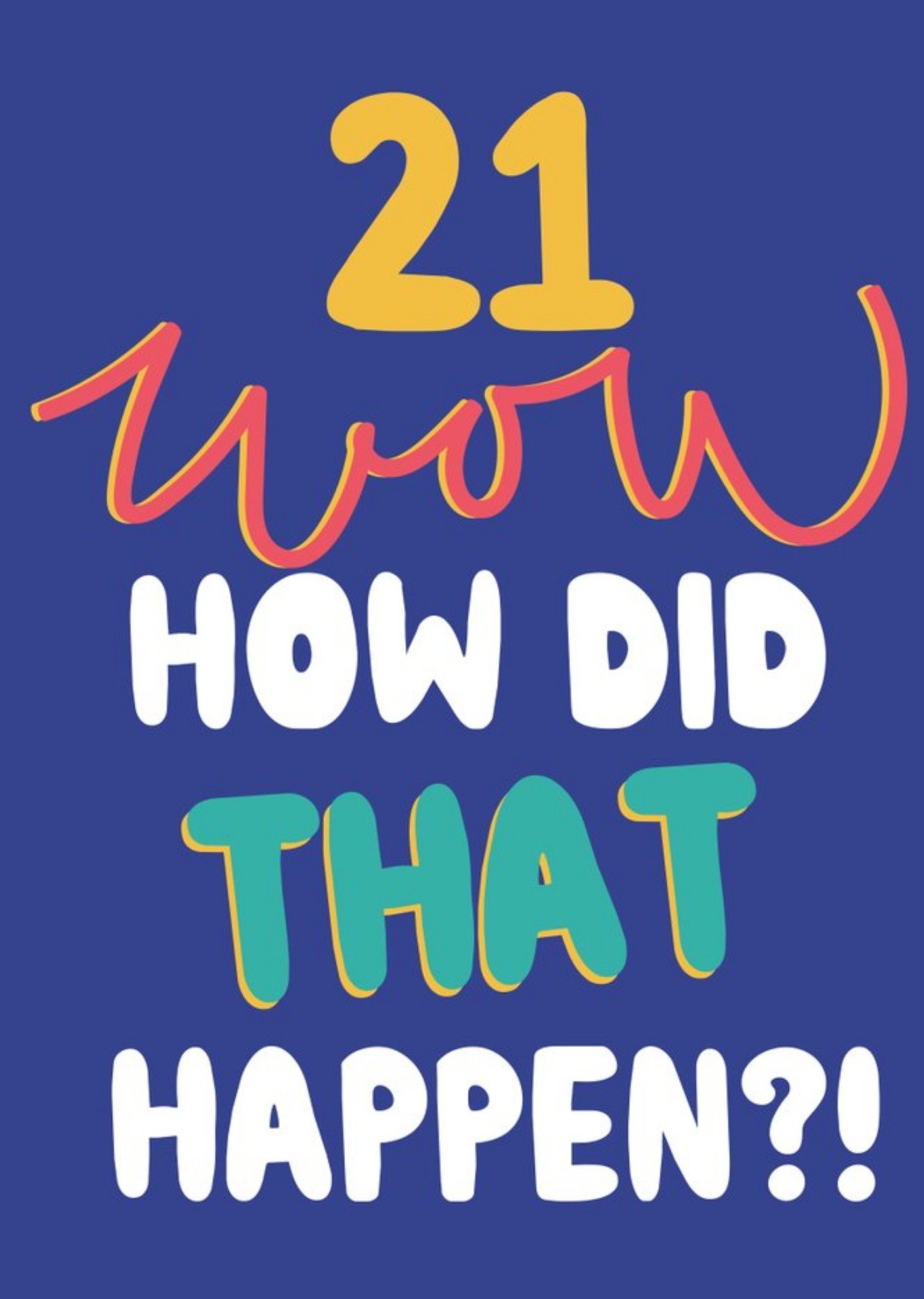 21 Wow How Did That Happen Bright Typographic Birthday Card Ecard