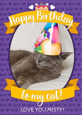 To My Cat Happy Birthday Photo Upload Card
