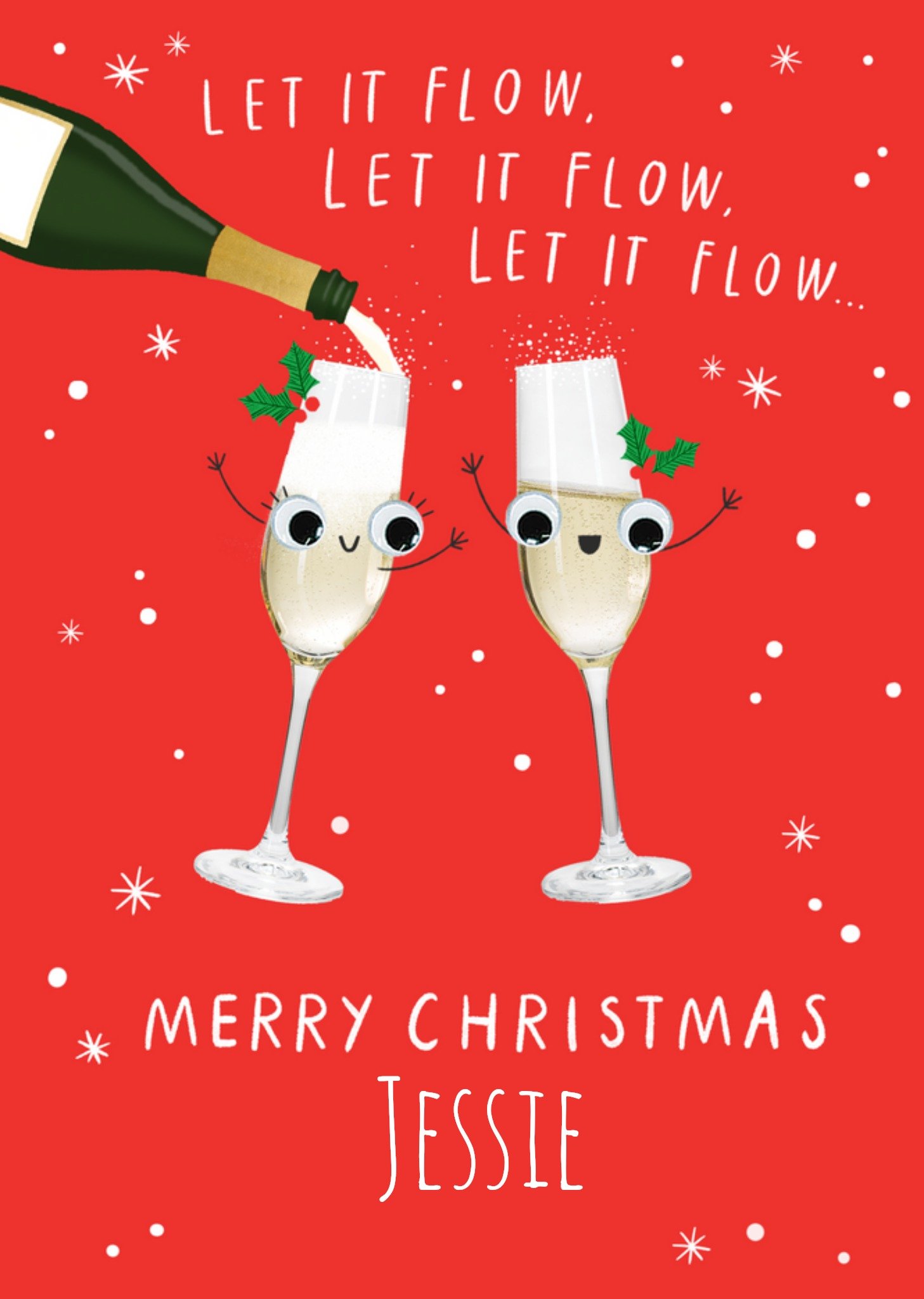 Moonpig Let It Flow, Let It Flow, Let It Flow... Christmas Card, Large