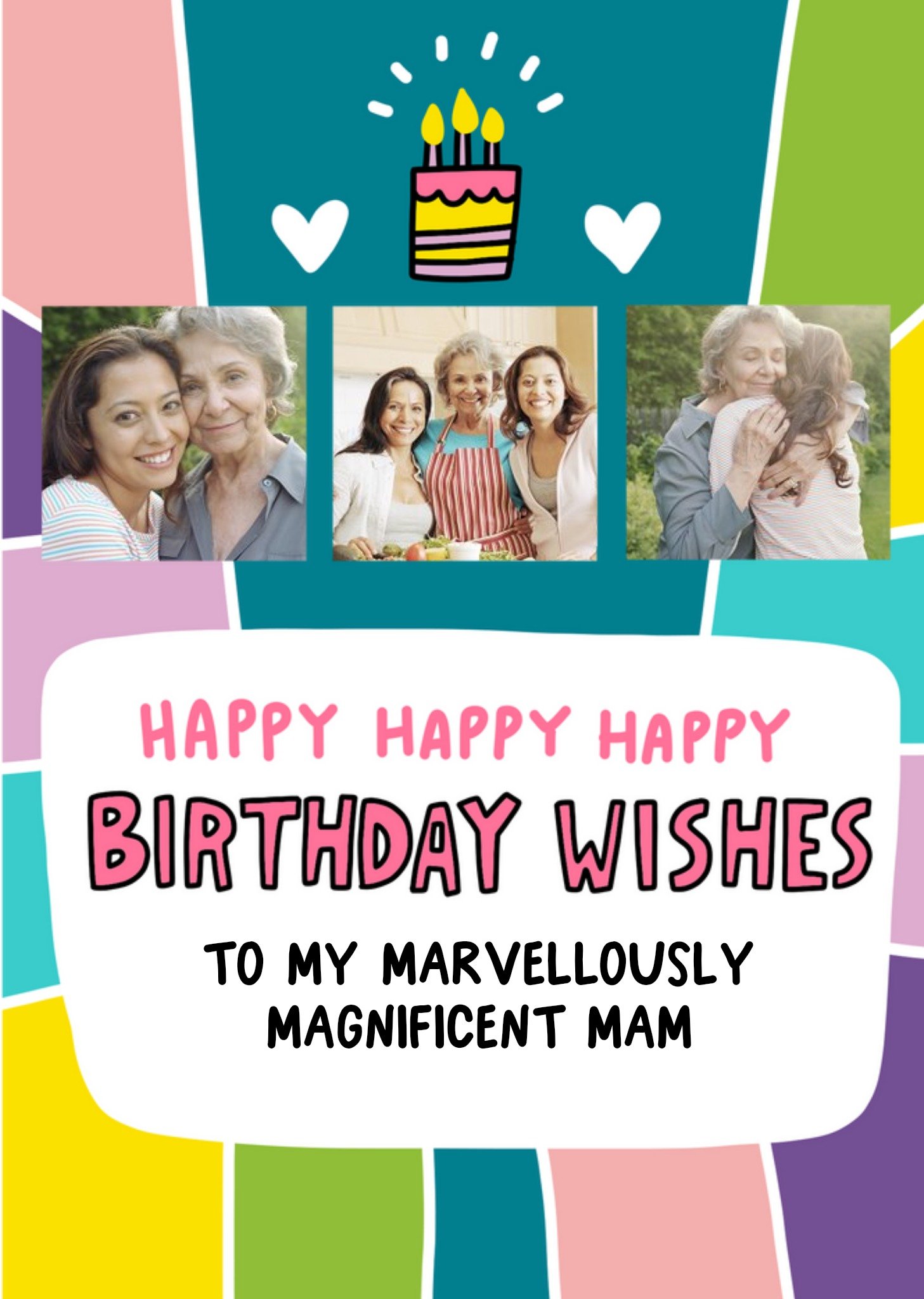 Moonpig Fun Colourful Marvellously Magnificent Mam Photo Upload Birthday Card, Large