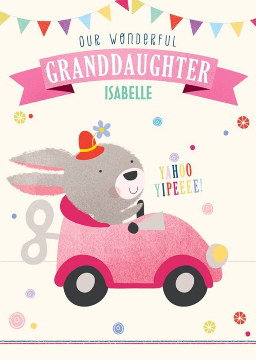 Cute illustrative Granddaughter Birthday Card  