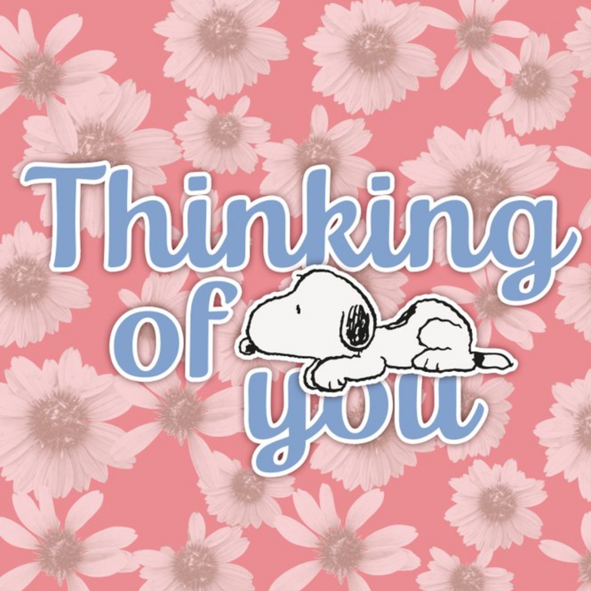 Peanuts Snoopy Floral Thinking Of You Card, Square